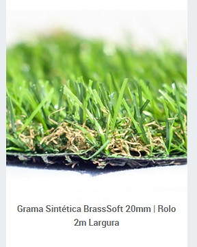 Grama Sintética BrassSoft 20mm | Rolo 2m Largura
