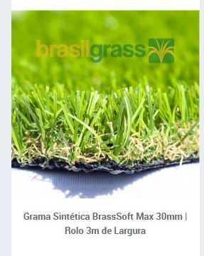 Grama Sintética BrassSoft Max 30mm | Rolo 3m de Largura